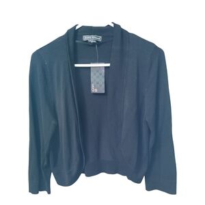 Jessica Howard Black Cardigan Sweater Classic Style